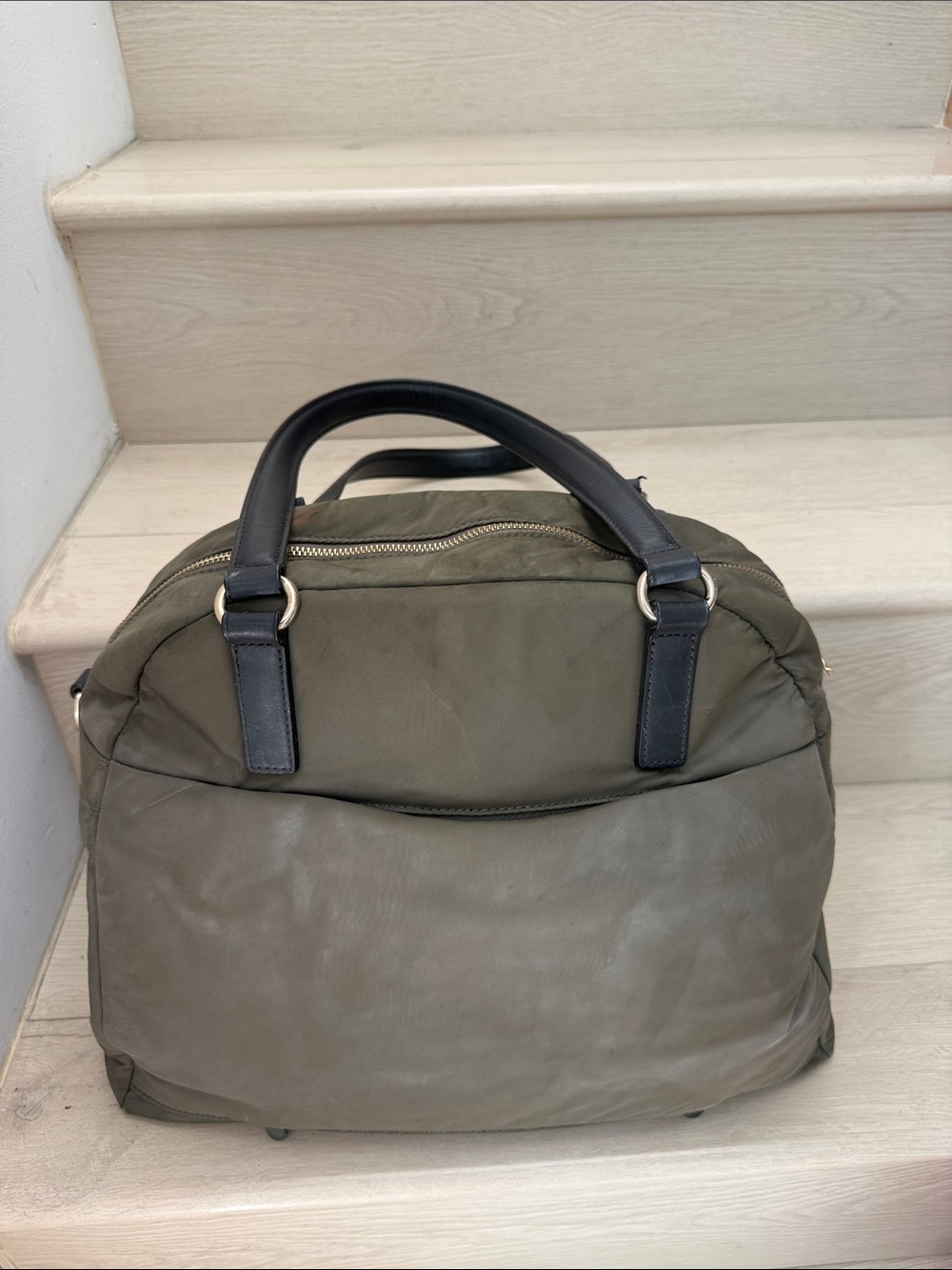 Lo & Sons Green Travel Tote Laptop Bag with Black Handles